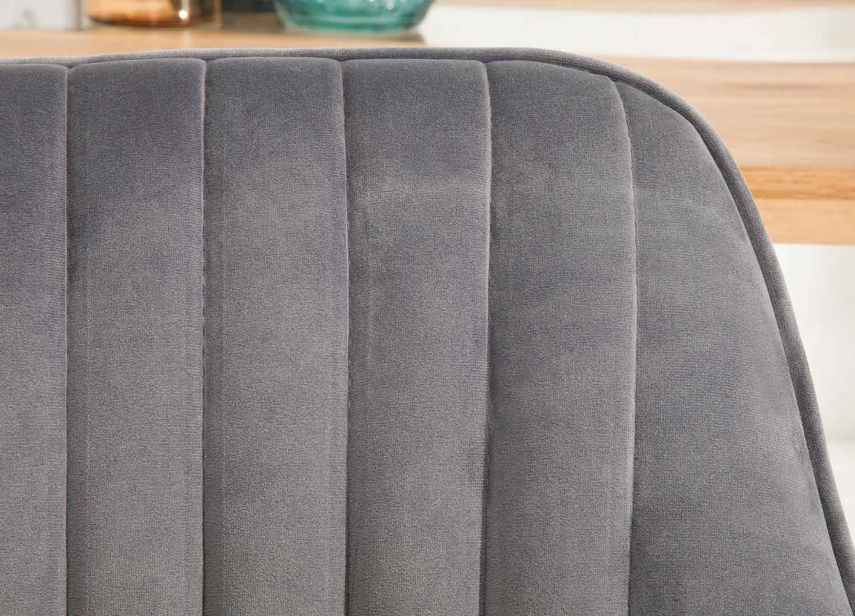 Chaises contemporaines Velours Gris avec Accoudoirs