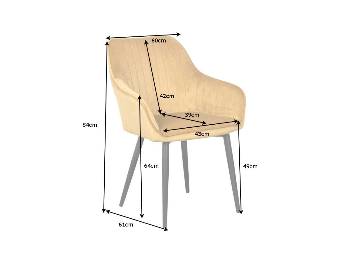 Chaises Contemporaines avec Accoudoirs | Velours Jaune