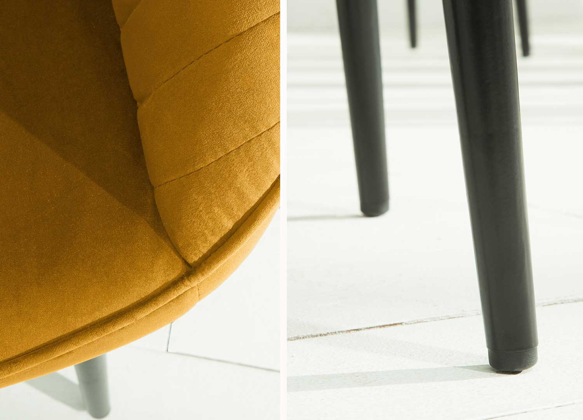 Chaises Contemporaines avec Accoudoirs | Velours Jaune
