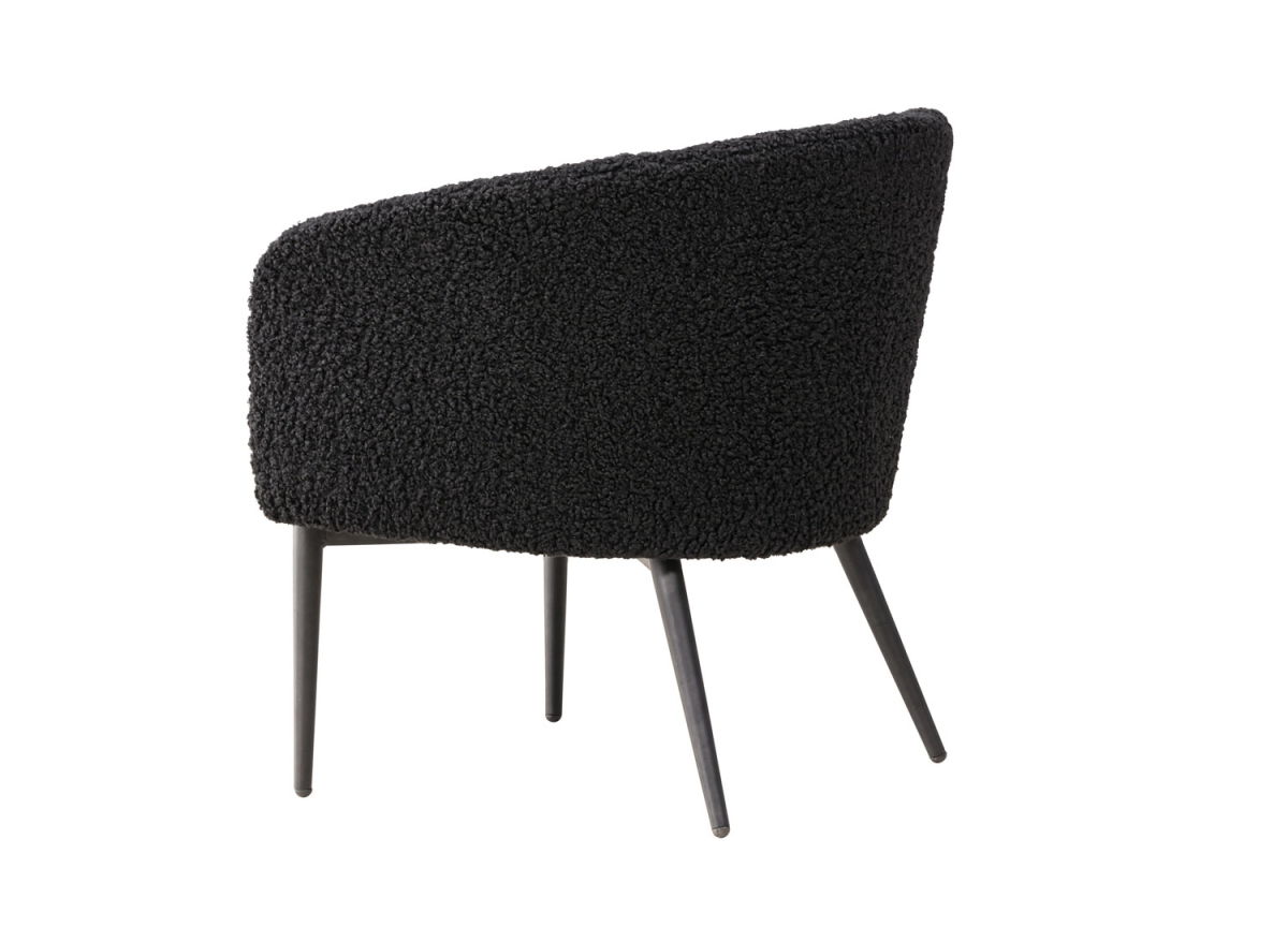 Fauteuil en tissu peluche noir tendance