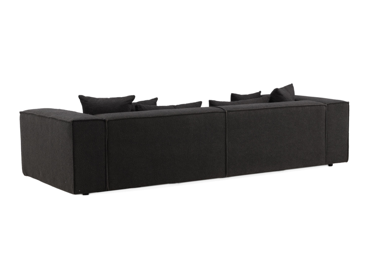 Canapé 3 Places Tissu Bouclette Noir