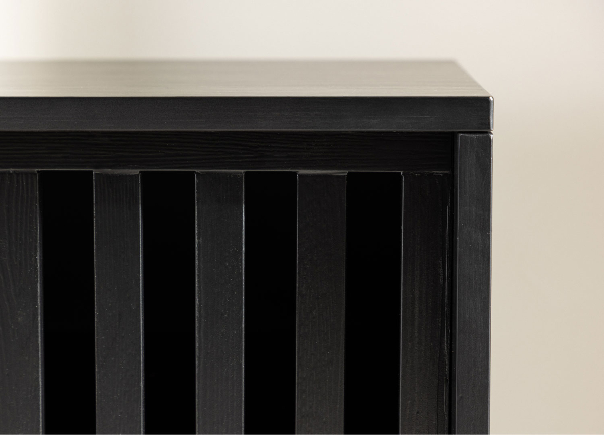 Meuble TV noir 2 portes 180 cm