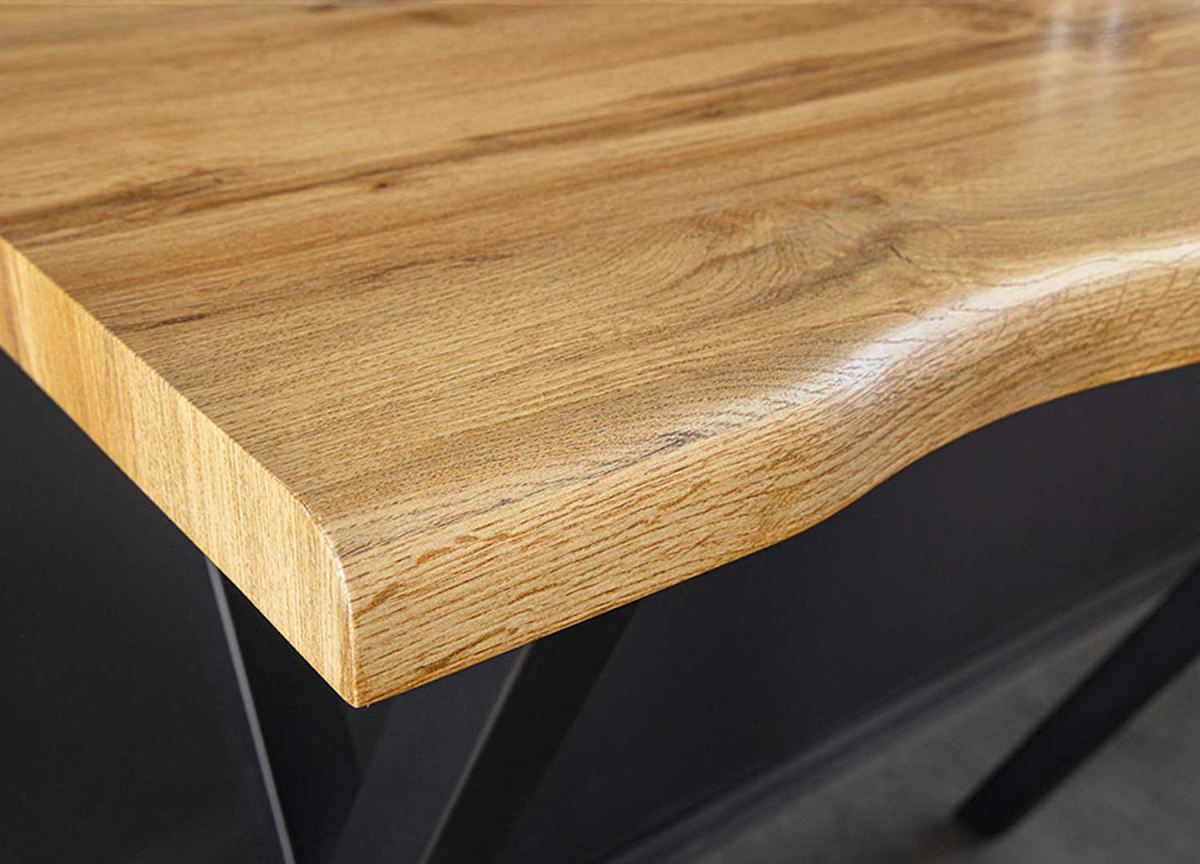Table de Bar 120 cm chêne et métal noir