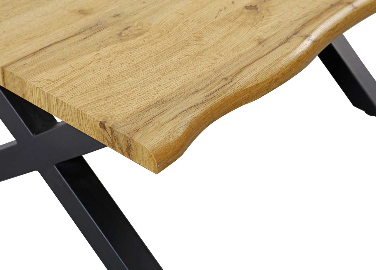 Table Basse aspect chêne et métal noir