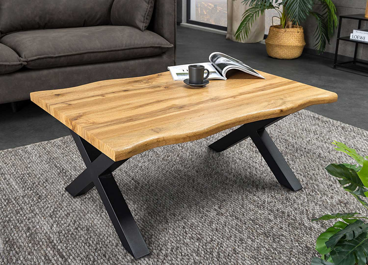 Table basse de salon moderne bois et métal