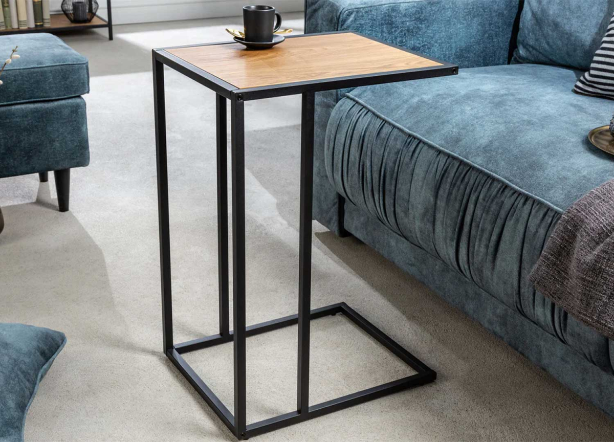 Bout de canapé moderne bois et métal