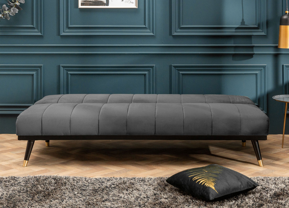 Canapé convertible rembourré tissu velours