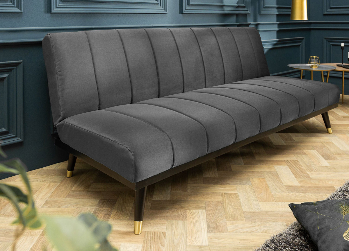 Canapé convertible rembourré tissu velours