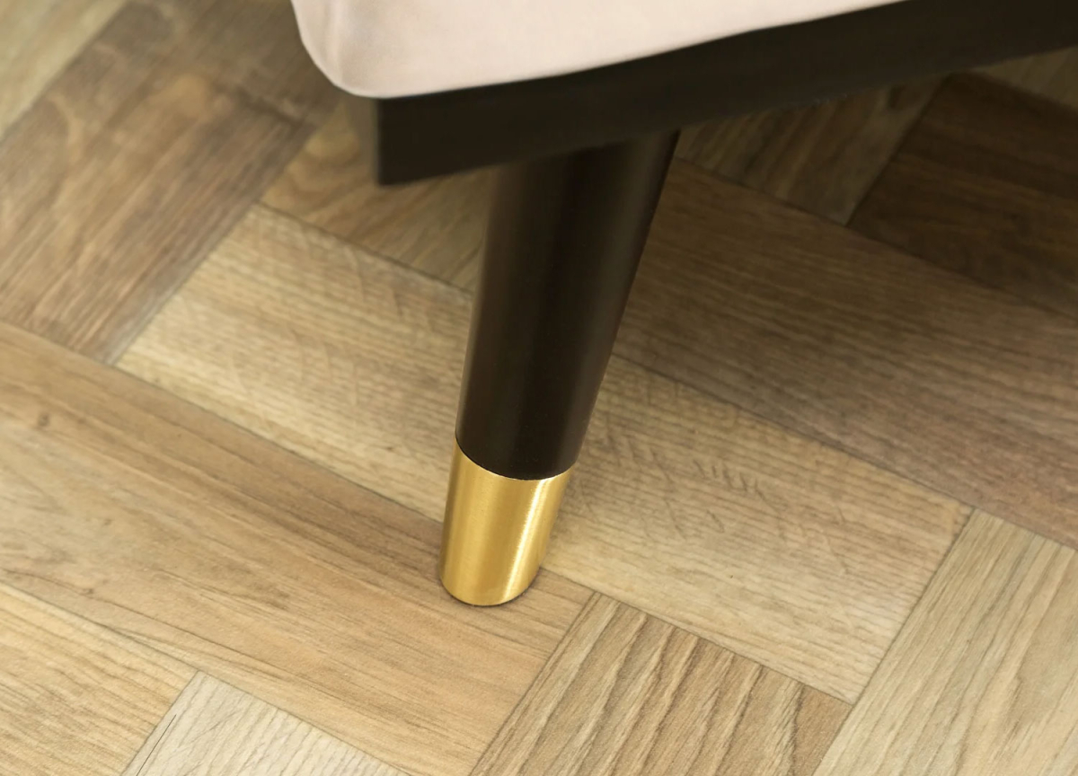 Canapé lit velours champagne 180 cm