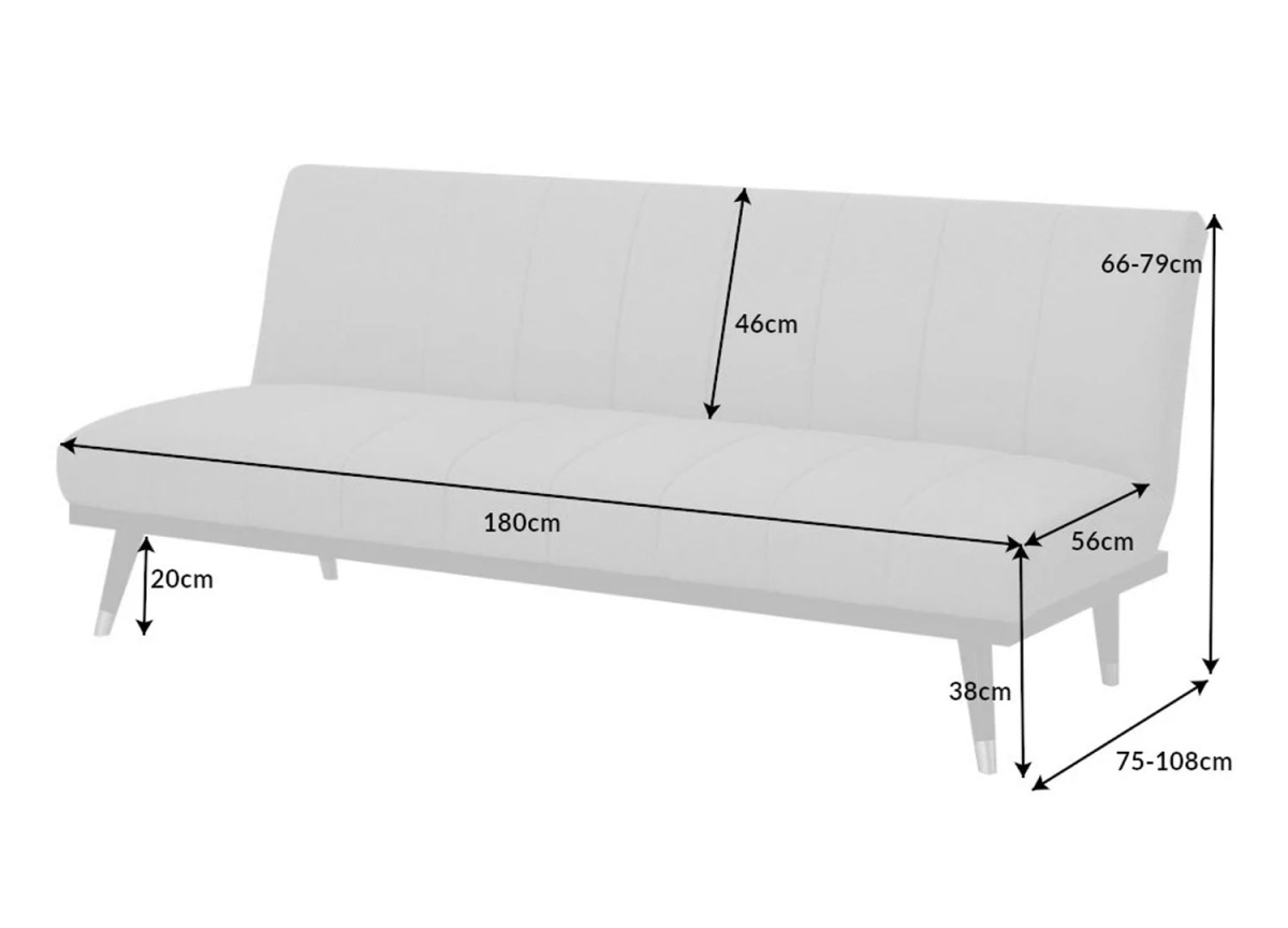 Canapé lit velours champagne 180 cm