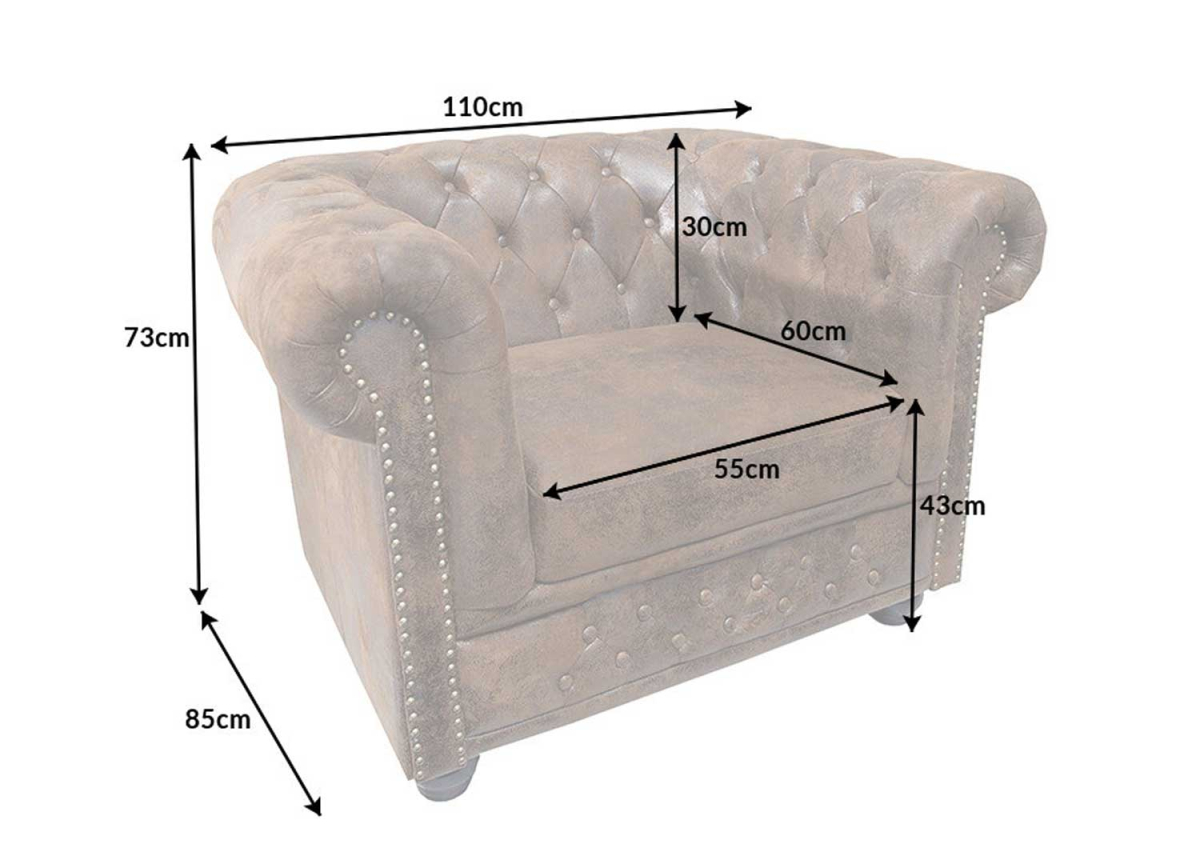Fauteuil vintage en microfibre