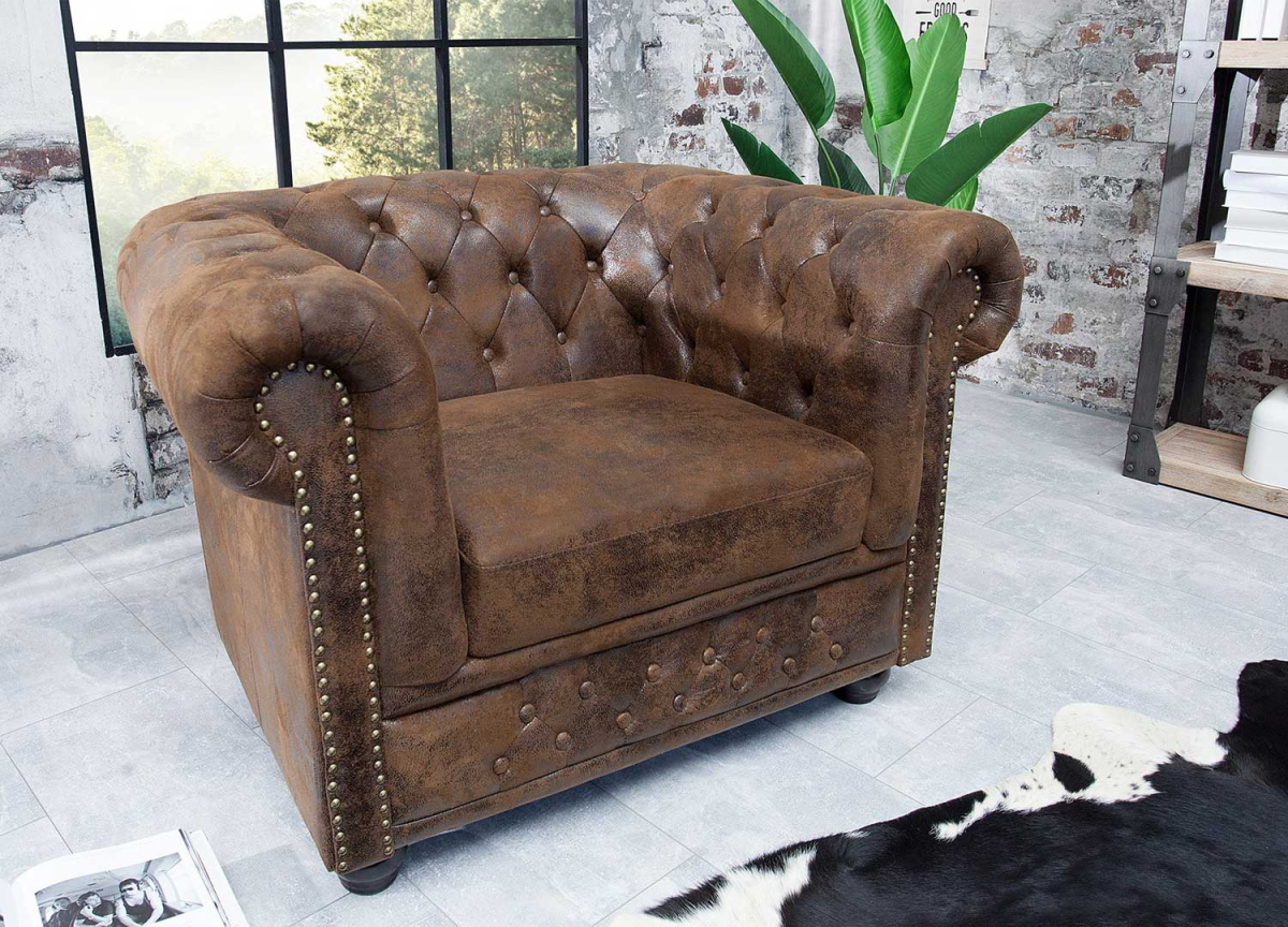 Fauteuil vintage en microfibre