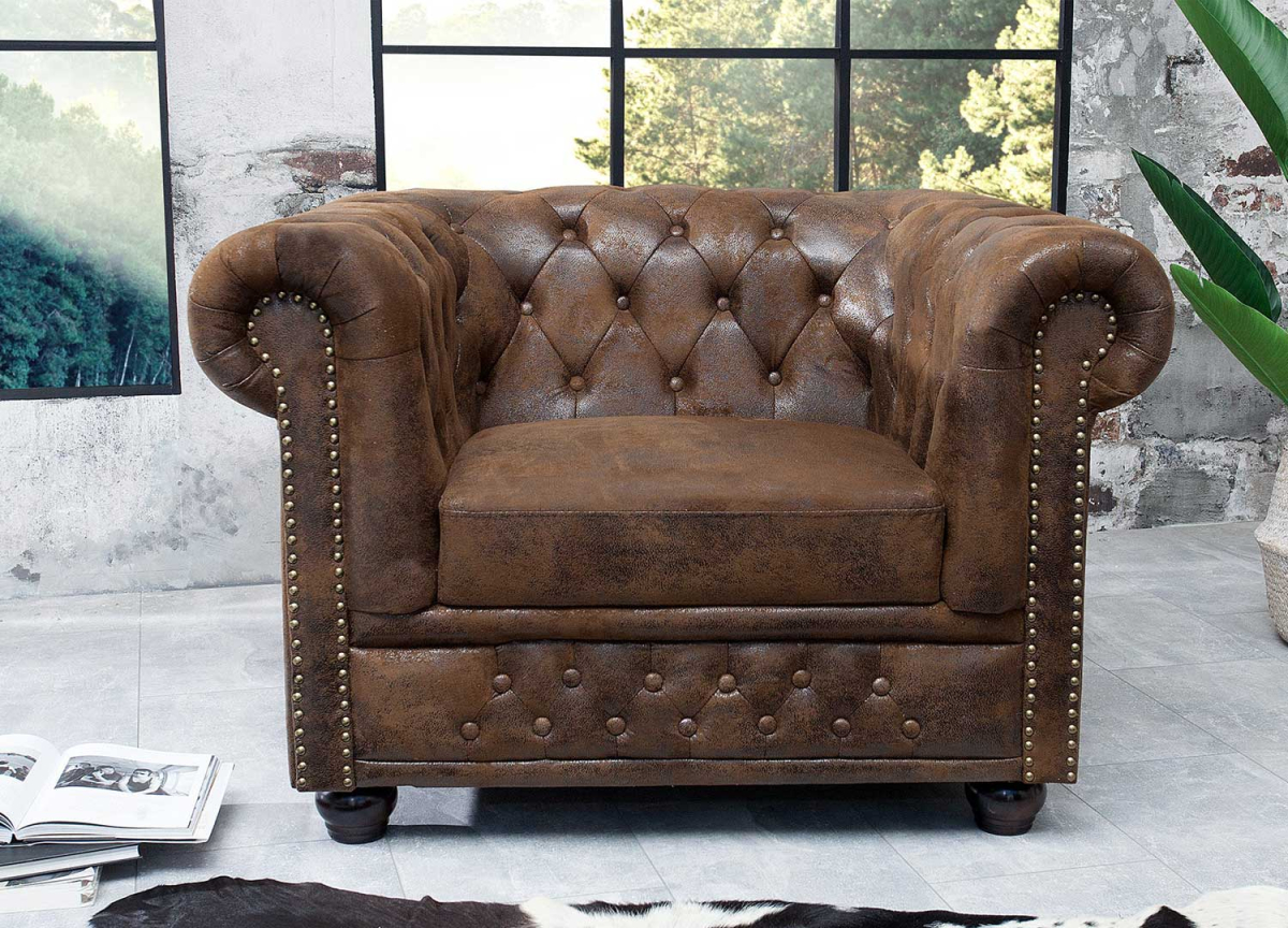 Fauteuil vintage en microfibre