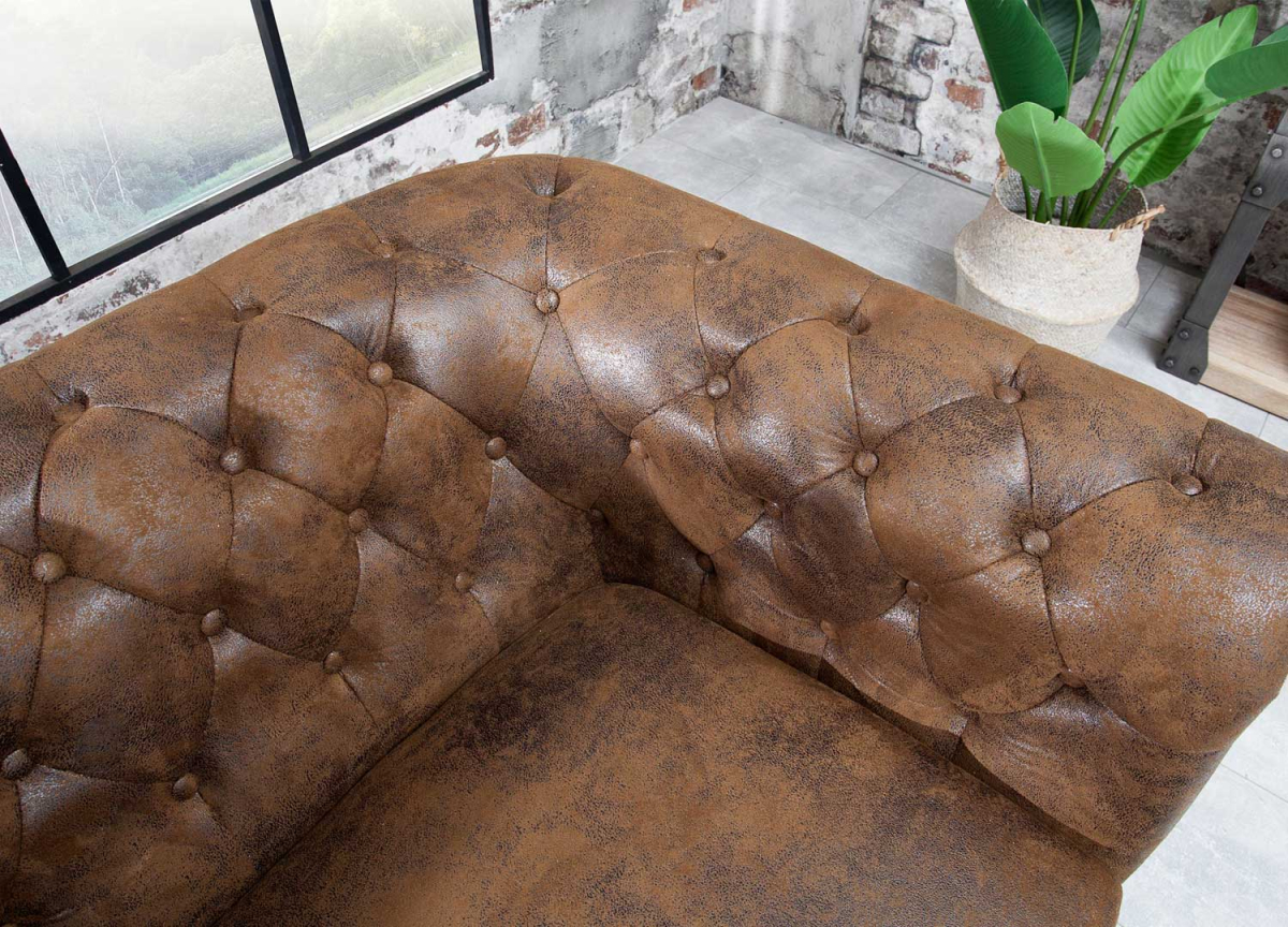 Canapé vintage aspect marron antique