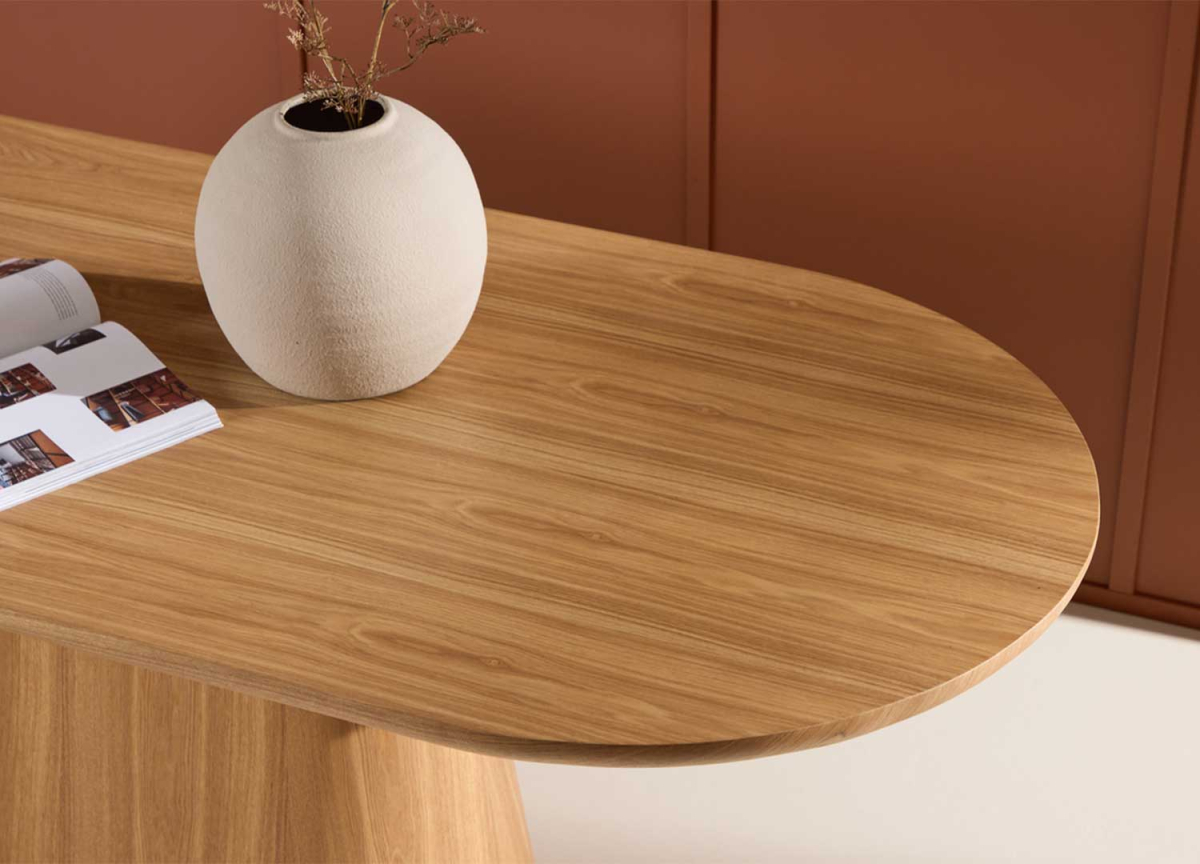 Table Ovale Bois Naturel 200 cm  6-8 Places
