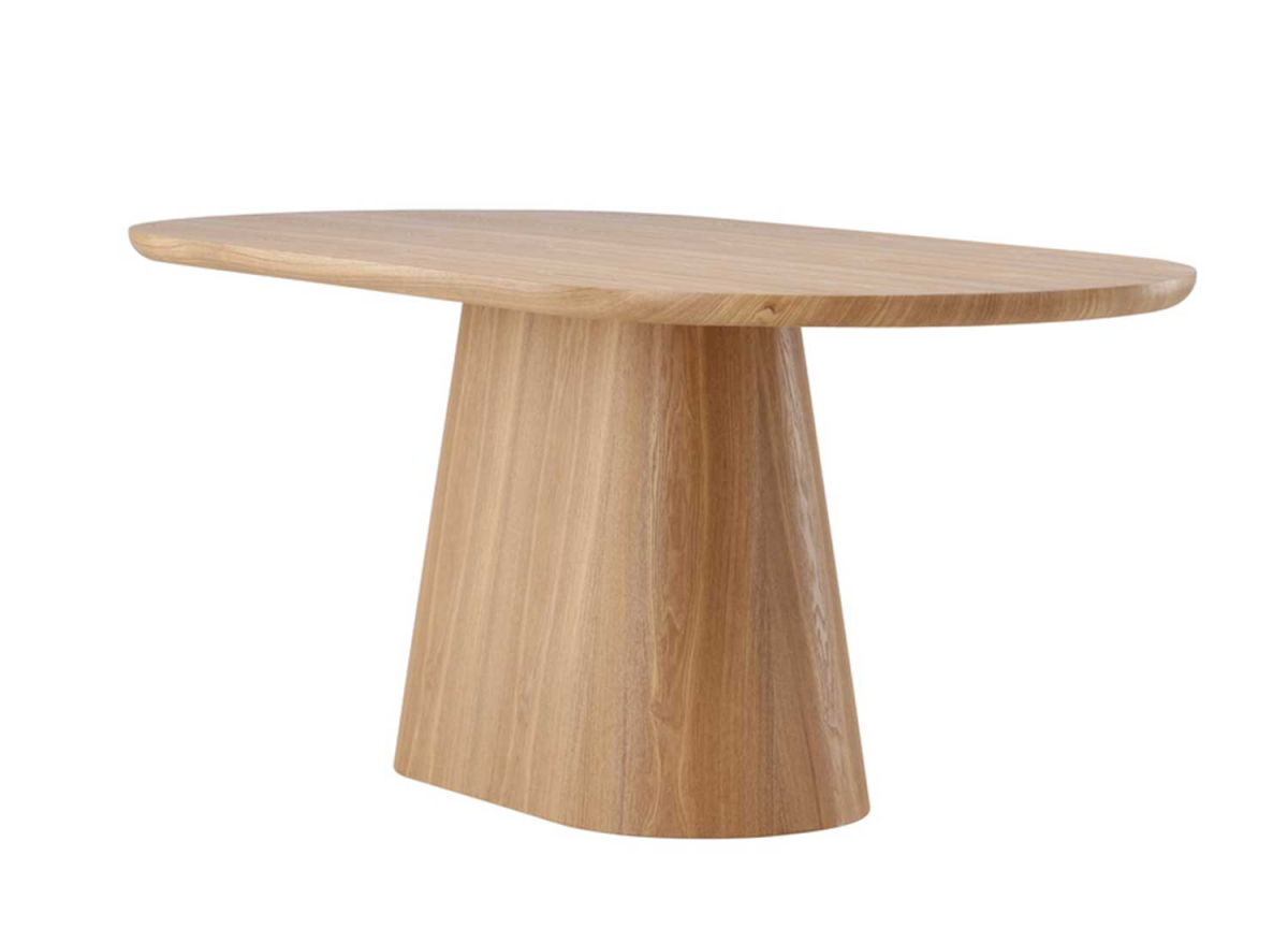 Table ovale moderne pas cher en bois naturel 2 mètres