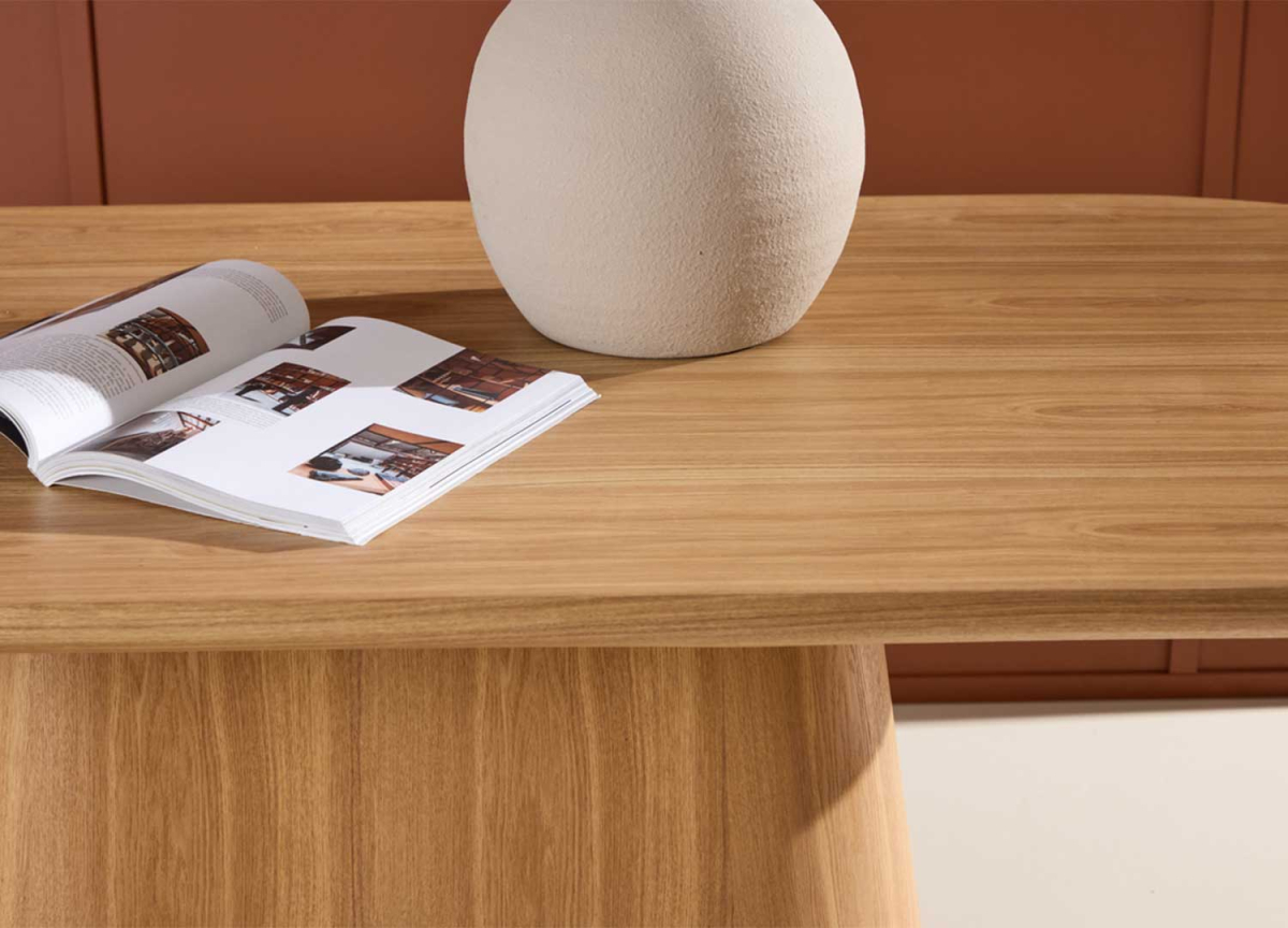 Table Ovale Bois Naturel 200 cm  6-8 Places