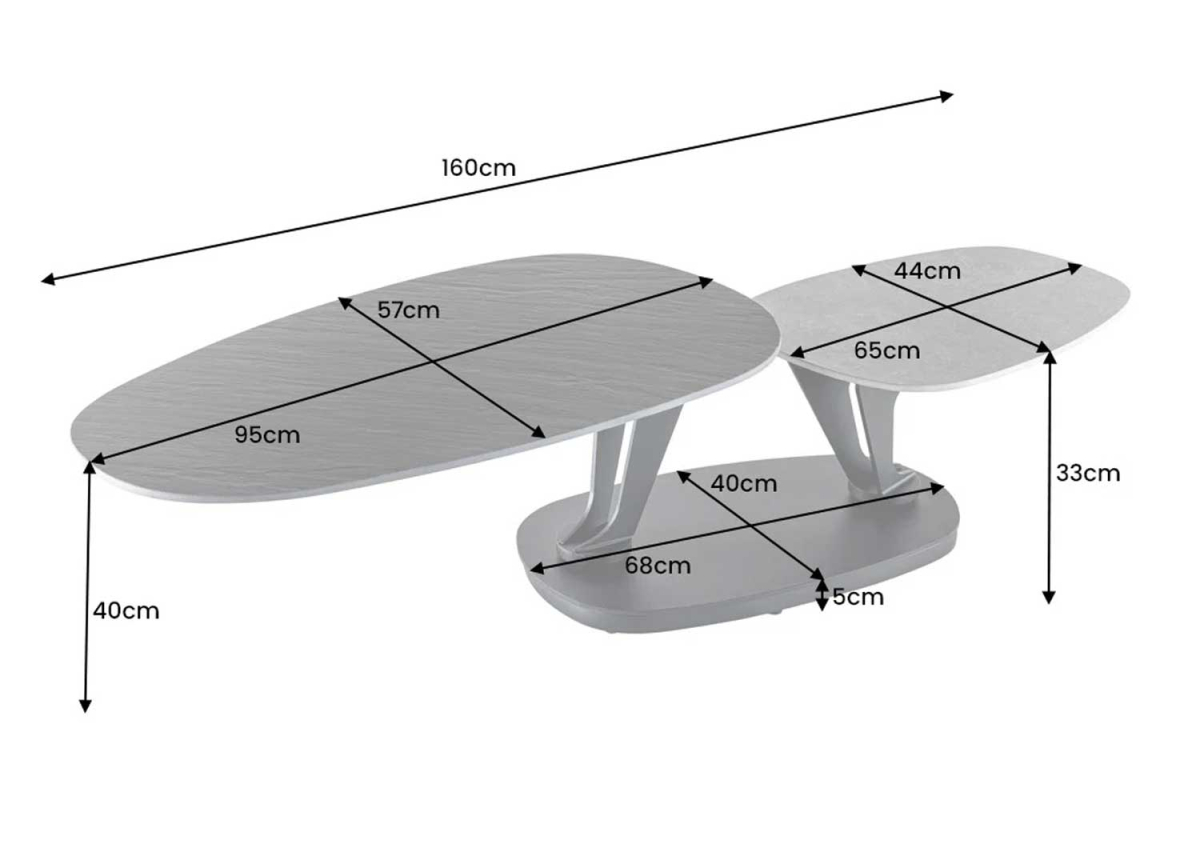 Table Basse Design Modulable en Céramique