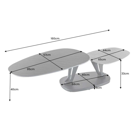 Table Basse Design Modulable en Céramique