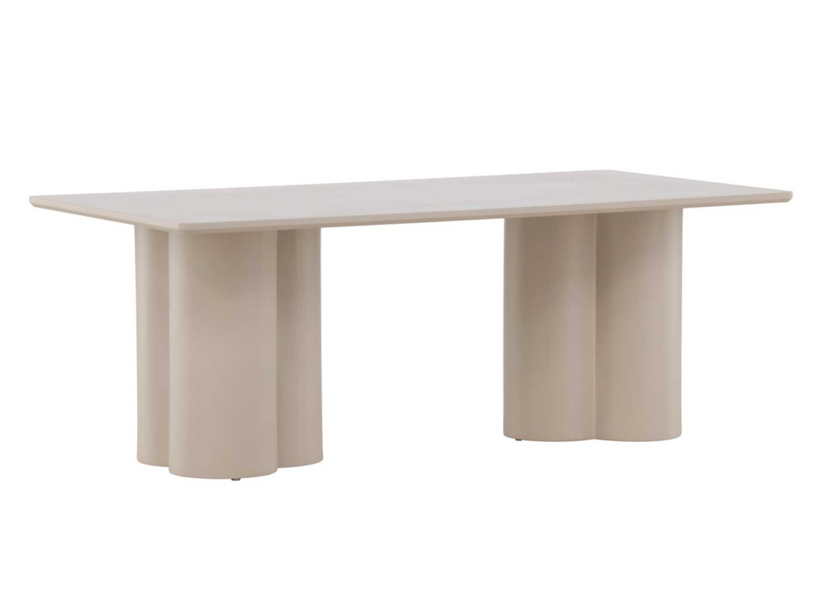 Table basse rectangulaire moderne en bois beige