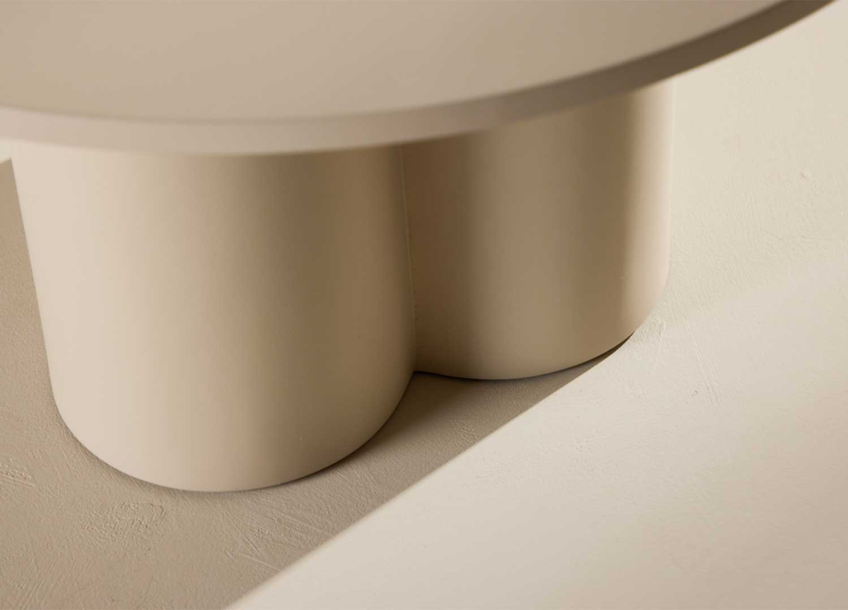 Table Basse Design Ronde Beige