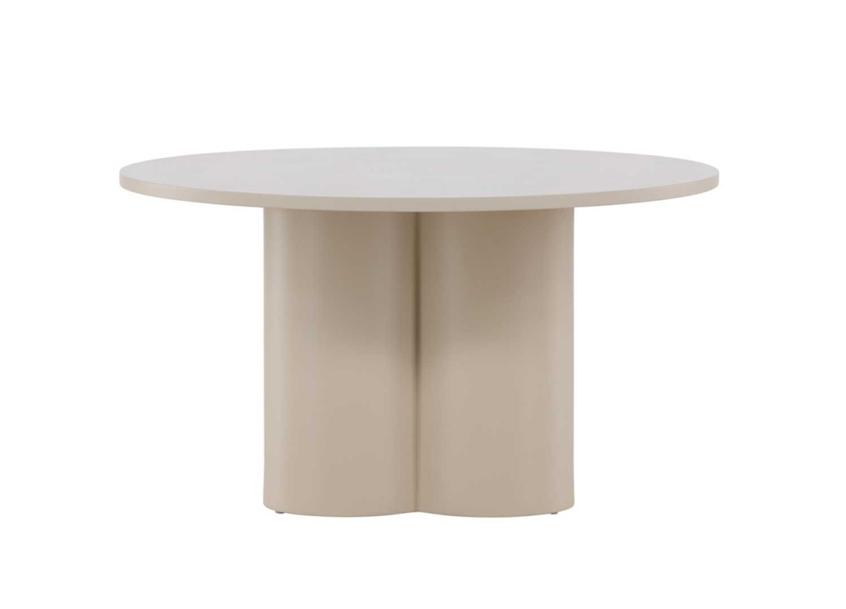 Table basse ronde 80 cm laquée mate beige