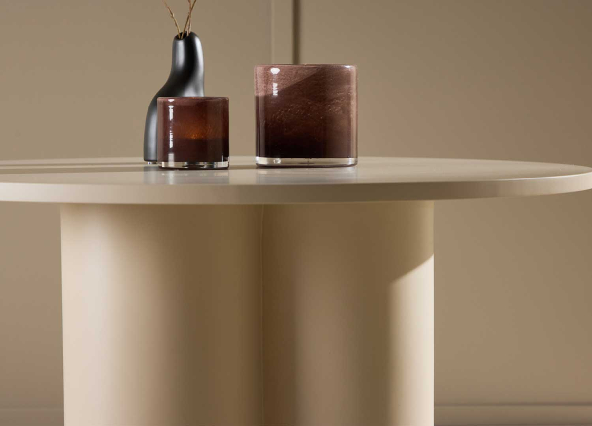 Table Basse Design Ronde Beige