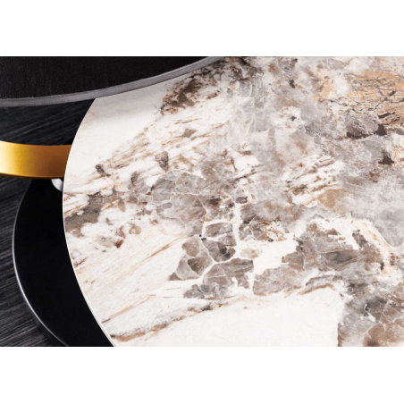 Table Basse Modulable Plateaux Ronds en Céramique