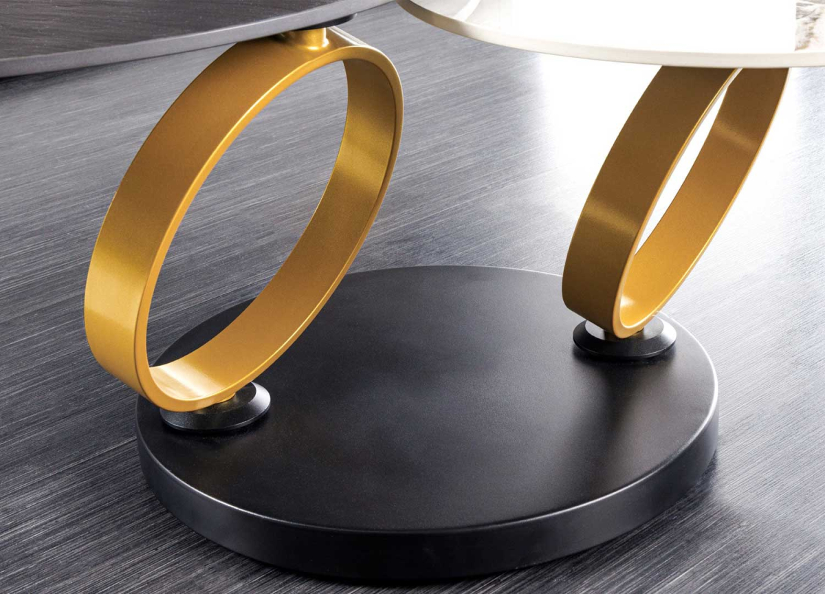 Table Basse Modulable Plateaux Ronds en Céramique