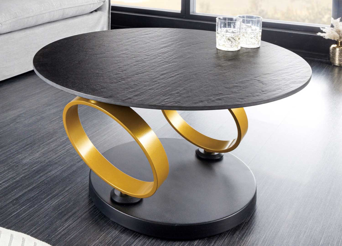 Table Basse Modulable Plateaux Ronds en Céramique