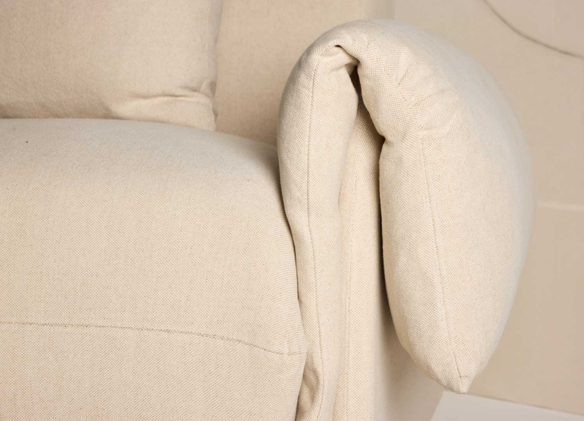 Fauteuil Scandinave en lin beige
