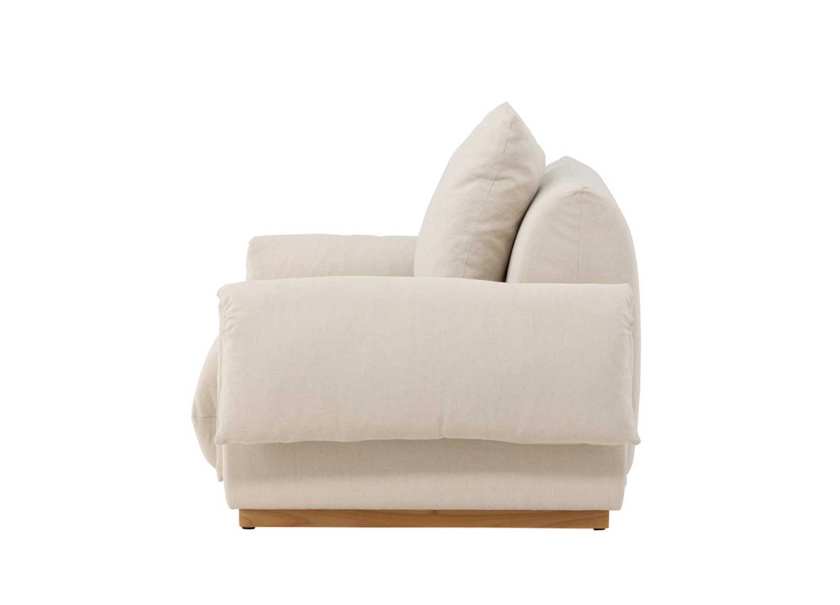 Fauteuil Scandinave en lin beige