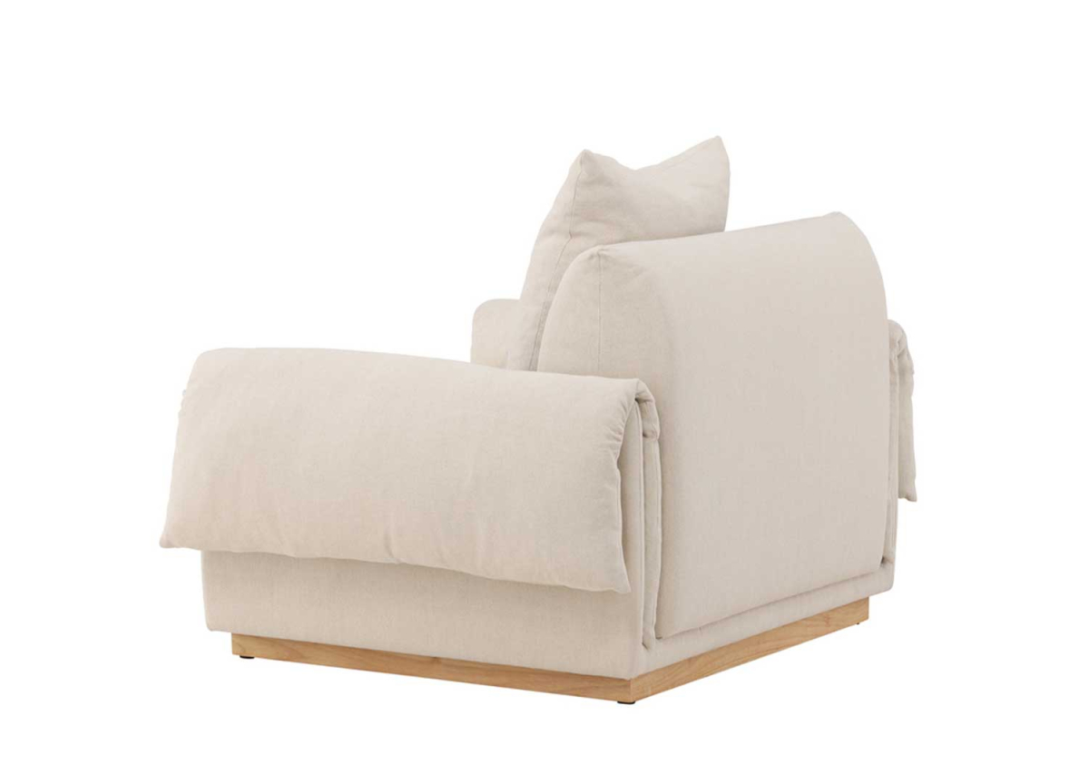 Fauteuil Scandinave en lin beige