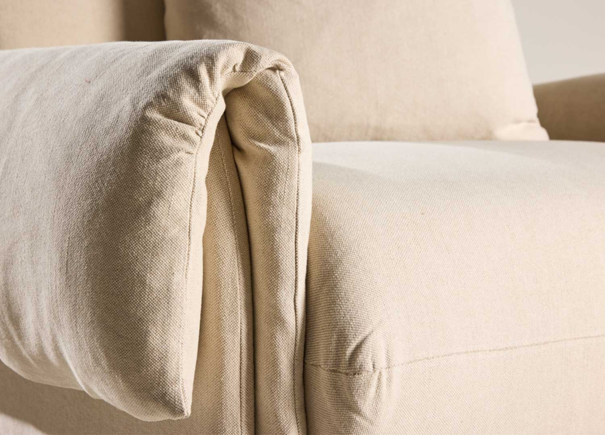 Fauteuil Scandinave en lin beige