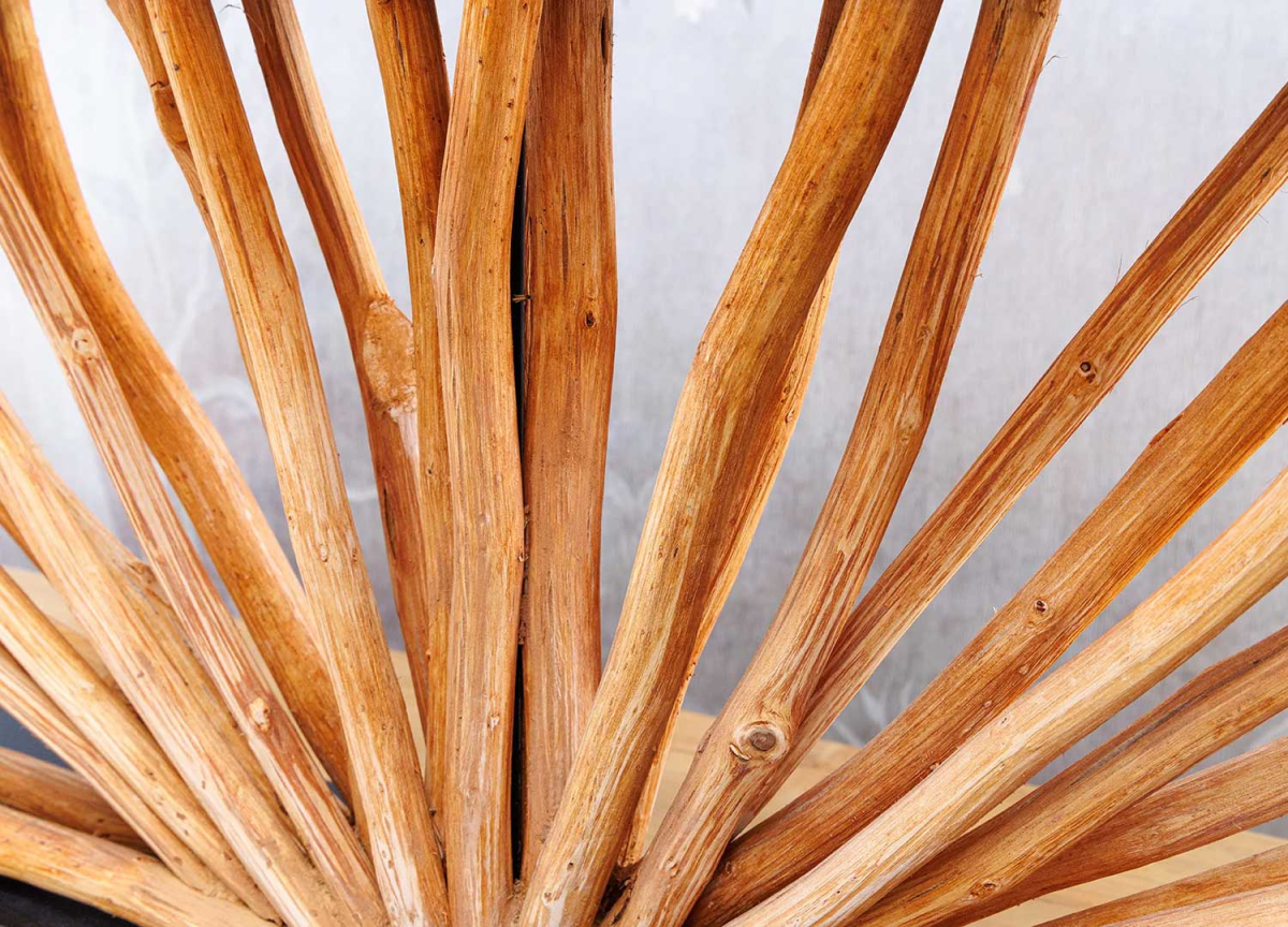 Lampe de Table Originale bois et métal 80 cm