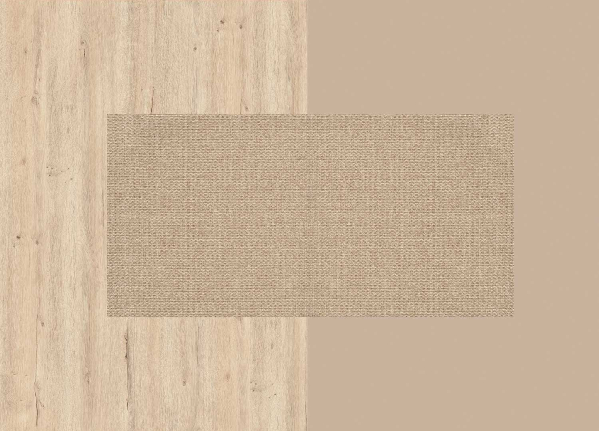 Lit Adulte - Chevets Suspendus, Tête de Lit Éclairée, tissu et bois