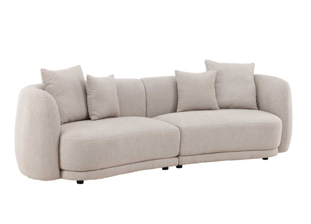 Canapé bouclette beige confortable
