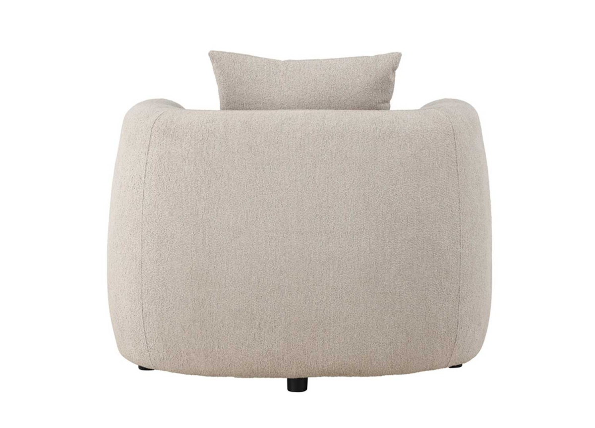 Fauteuil Club en Tissu Bouclé Beige