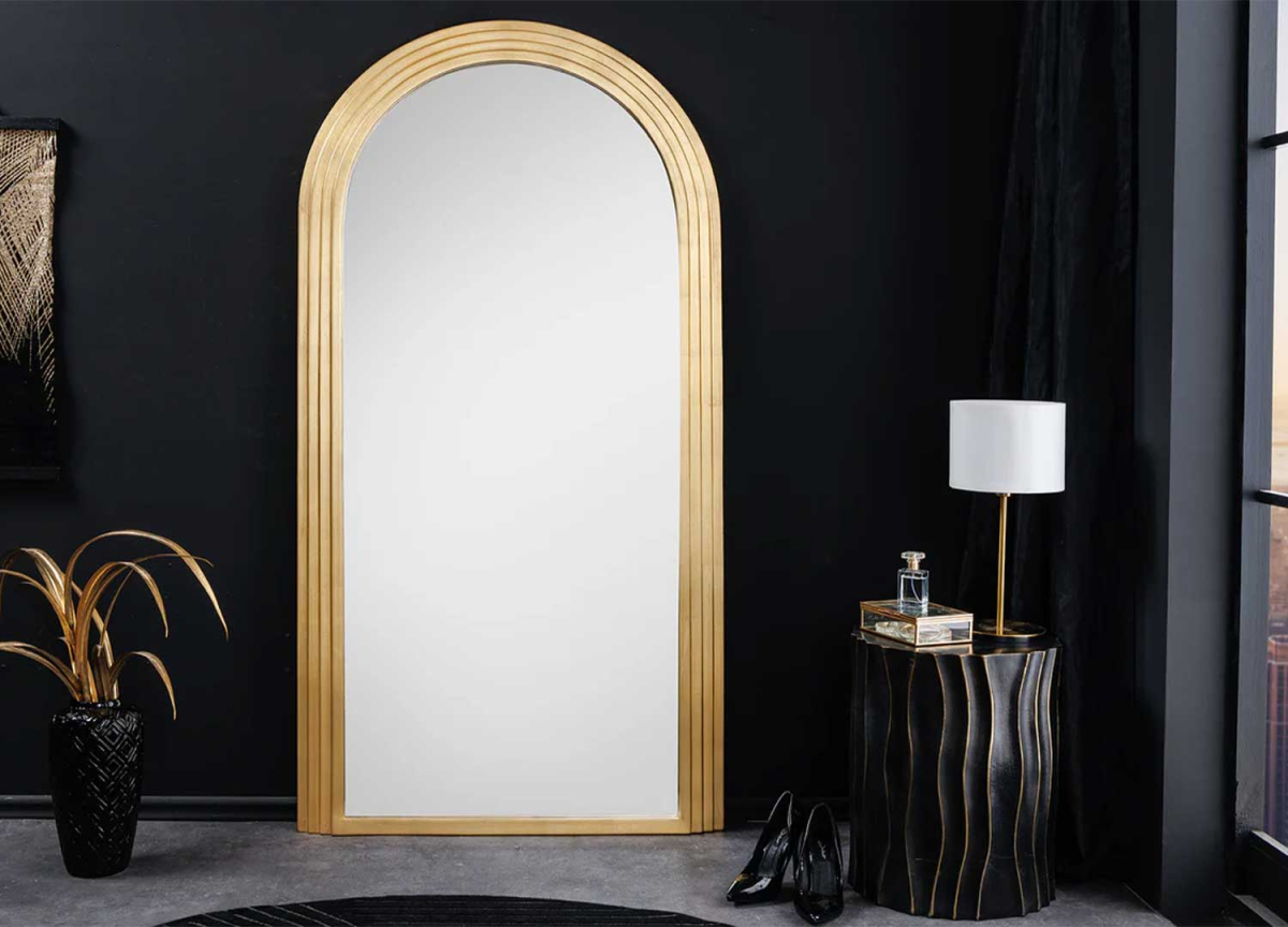 Miroir doré mural 160 cm cadre arche