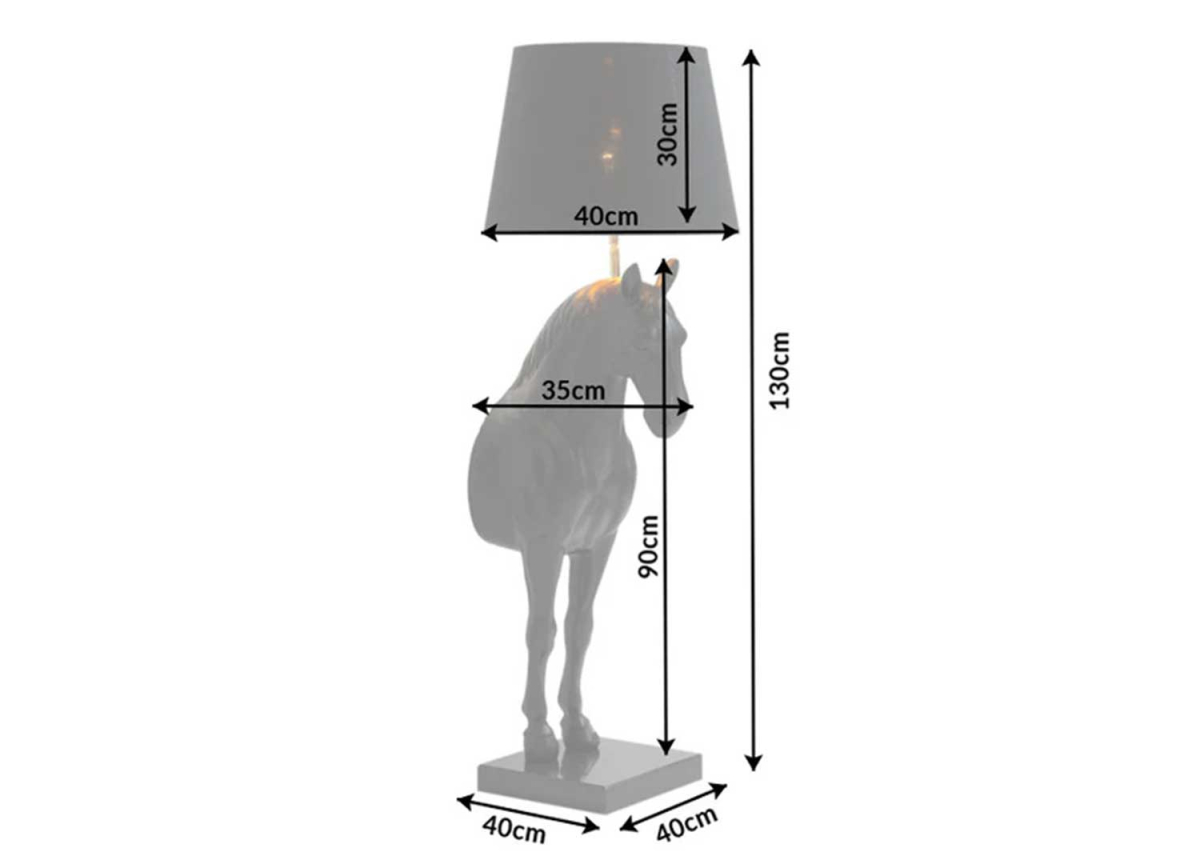 Lampadaire Cheval Design Noir 130 cm