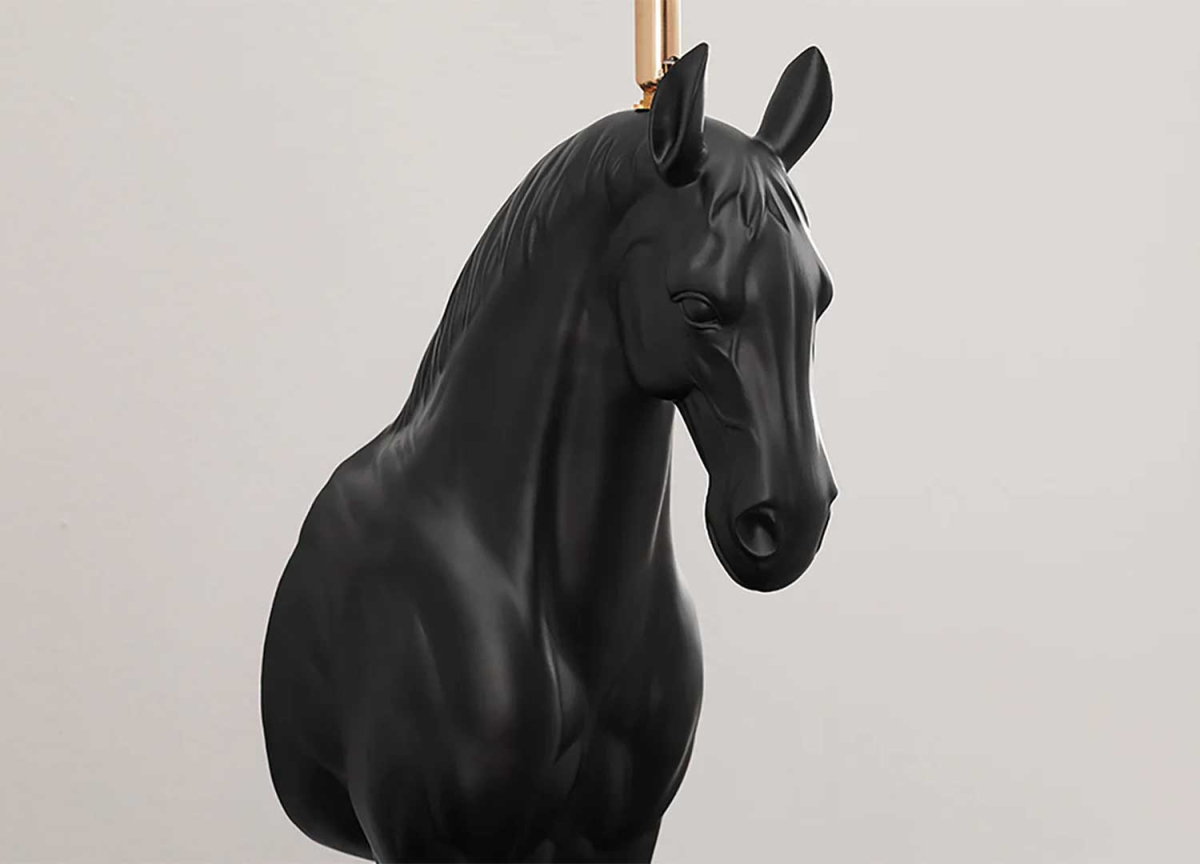 Lampe de Table Cheval Design Noir 75 cm