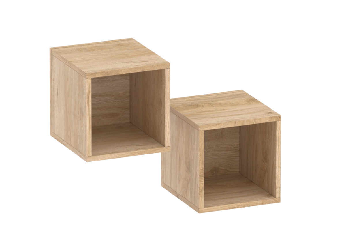 Meuble TV mural et cube de rangement suspendu