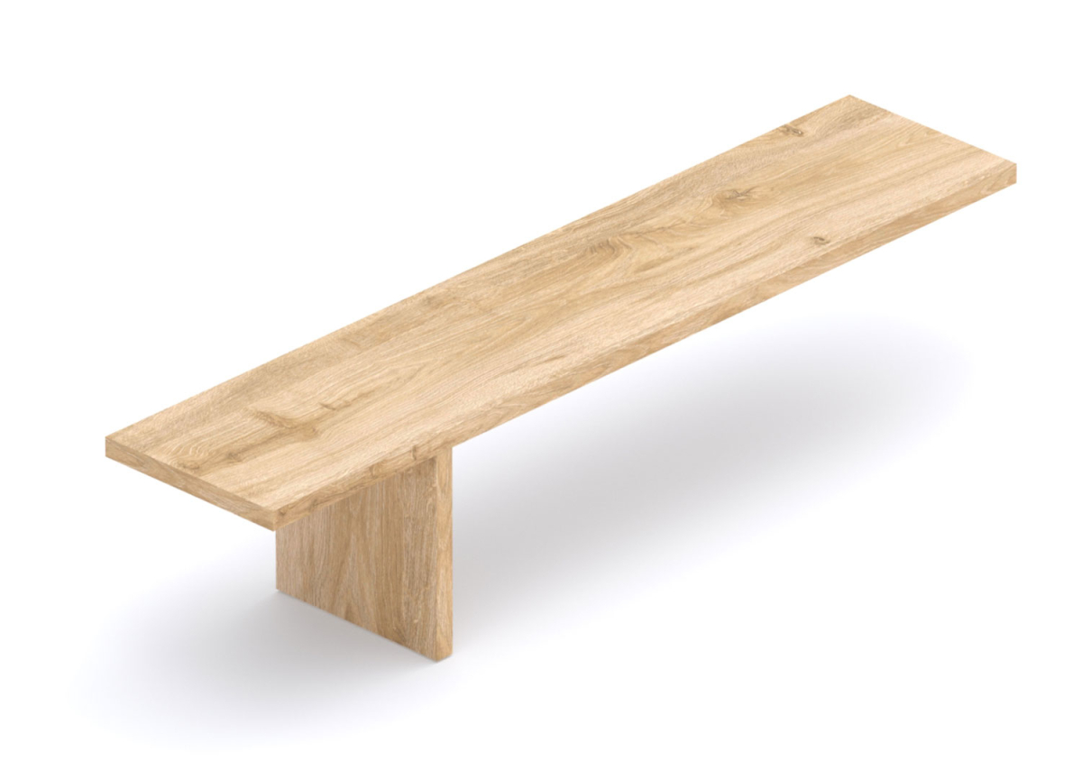 Banc TV et Rehausse 230 cm Bois et Bronze