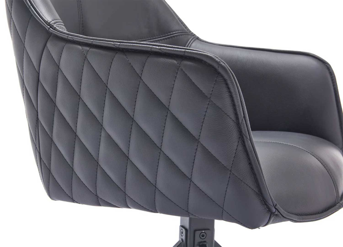 Chaises en Cuir Véritable Noir - Assises Pivotantes