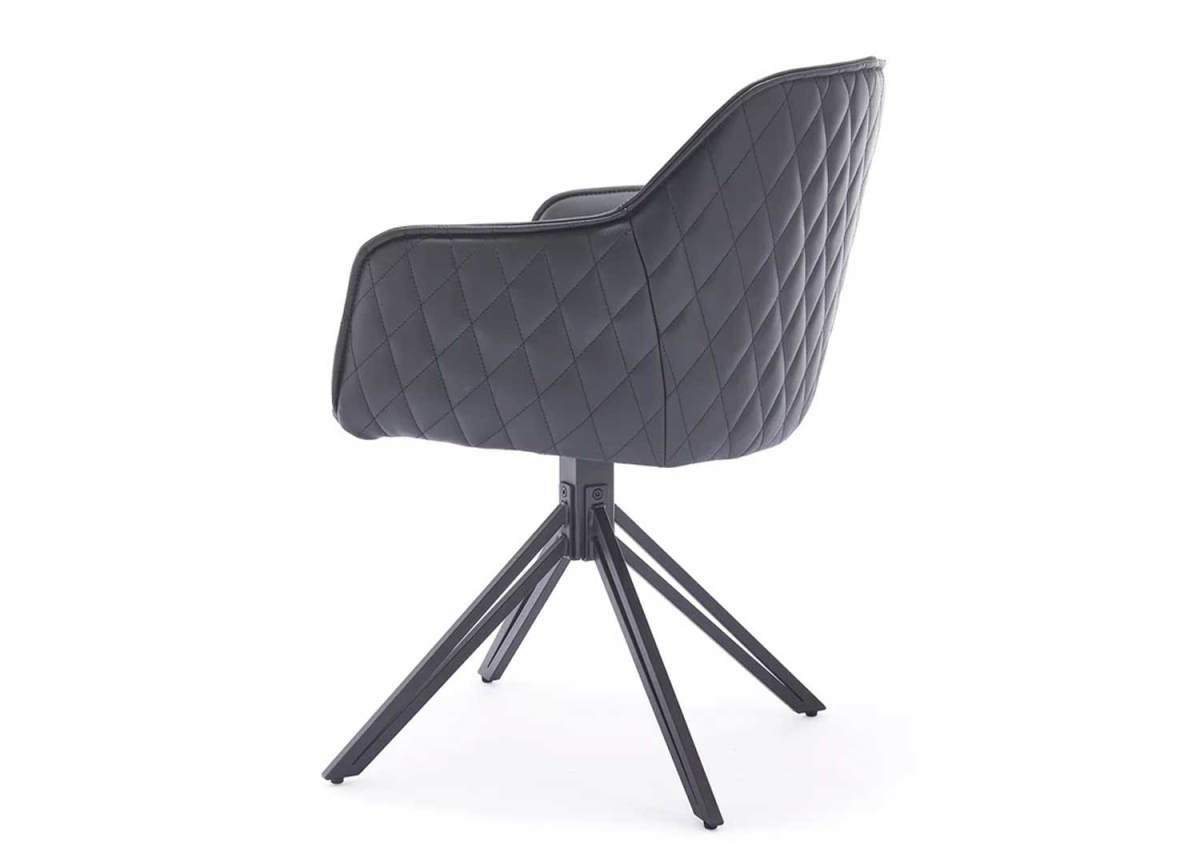 Chaises en Cuir Véritable Noir - Assises Pivotantes