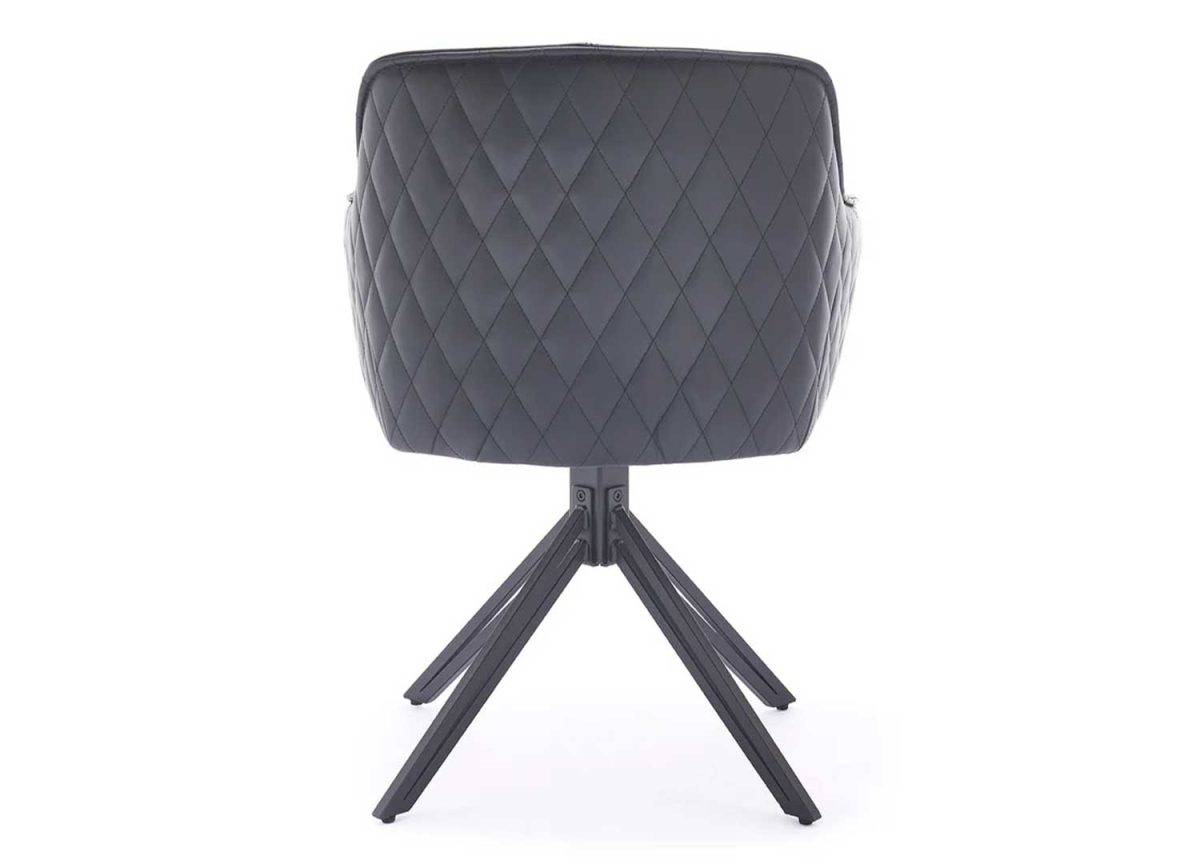 Chaises en Cuir Véritable Noir - Assises Pivotantes