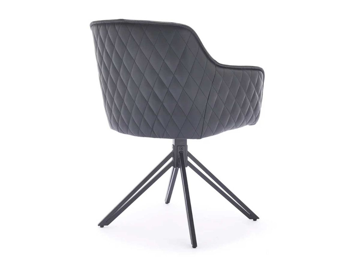 Chaises en Cuir Véritable Noir - Assises Pivotantes