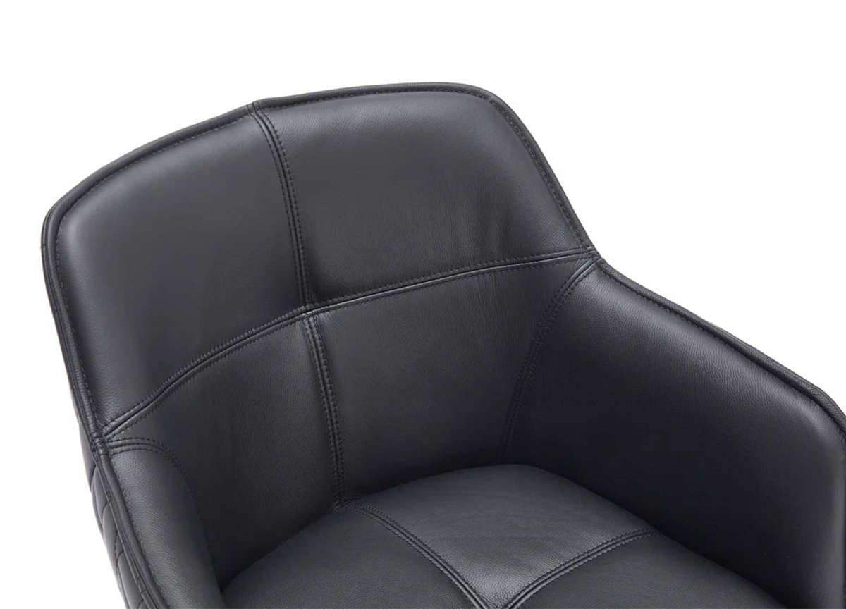Chaises en Cuir Véritable Noir - Assises Pivotantes