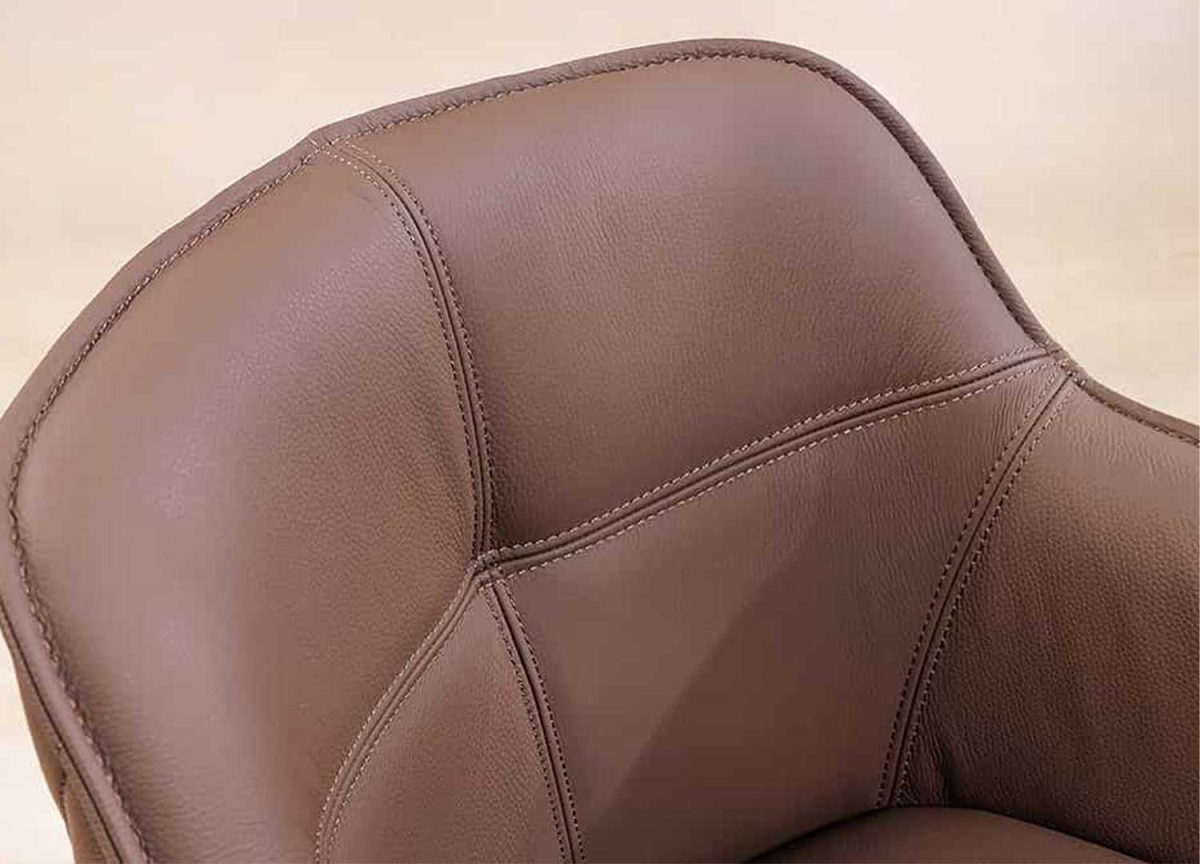 Chaises en Cuir Marron Véritable - Assises Pivotantes