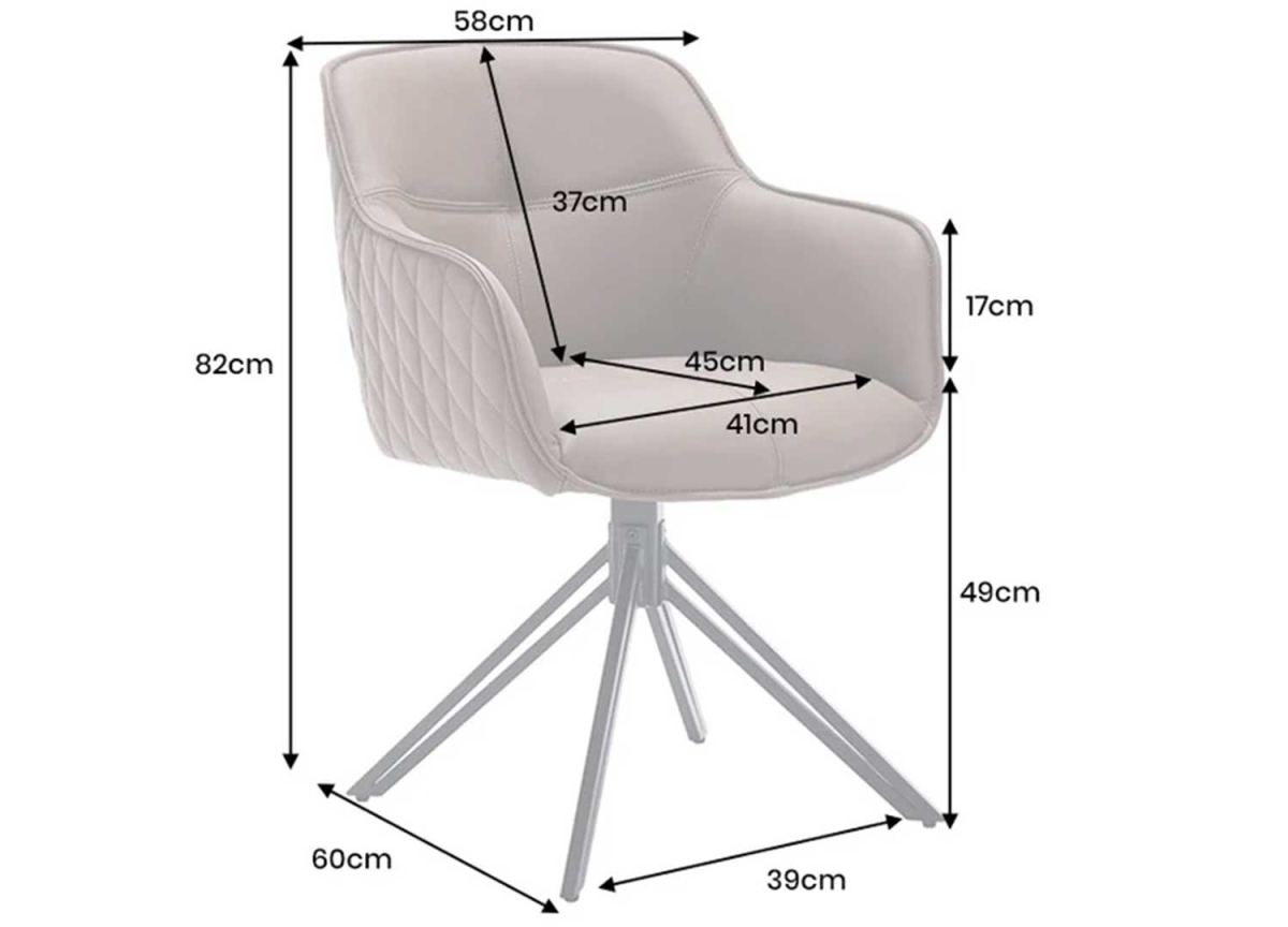 Chaises en Cuir Véritable Taupe - Assises Pivotantes